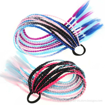 Synthetic  Braiding hair Accessories Headband Rope Headdress Braided Colored Rubber Band Hair Braids